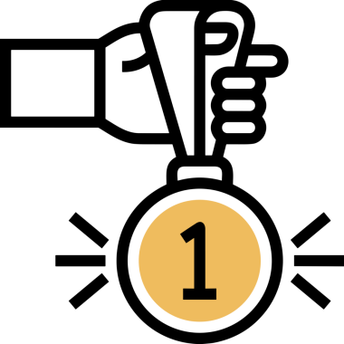 Kazanan ikon sembolü, ödül ödülünün renk tasarımı ile tasarımı ile tasvir edilmesi, modern grafik sanatları dijital tasarımı için mükemmel bir başarı ve zafer sembolü.