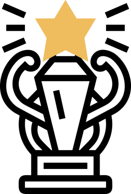 Kazanan ikon sembolü, ödül ödülünün renk tasarımı ile tasarımı ile tasvir edilmesi, modern grafik sanatları dijital tasarımı için mükemmel bir başarı ve zafer sembolü.
