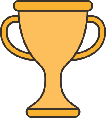 Kazanan ikon sembolü, ödül ödülünün renk tasarımı ile tasarımı ile tasvir edilmesi, modern grafik sanatları dijital tasarımı için mükemmel bir başarı ve zafer sembolü.