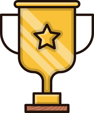 Kazanan ikon sembolü, ödül ödülünün renk tasarımı ile tasarımı ile tasvir edilmesi, modern grafik sanatları dijital tasarımı için mükemmel bir başarı ve zafer sembolü.