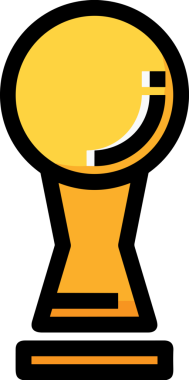 Kazanan ikon sembolü, ödül ödülünün renk tasarımı ile tasarımı ile tasvir edilmesi, modern grafik sanatları dijital tasarımı için mükemmel bir başarı ve zafer sembolü.