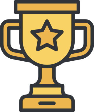 Kazanan ikon sembolü, ödül ödülünün renk tasarımı ile tasarımı ile tasvir edilmesi, modern grafik sanatları dijital tasarımı için mükemmel bir başarı ve zafer sembolü.