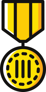 Kazanan ikon sembolü, ödül ödülünün renk tasarımı ile tasarımı ile tasvir edilmesi, modern grafik sanatları dijital tasarımı için mükemmel bir başarı ve zafer sembolü.