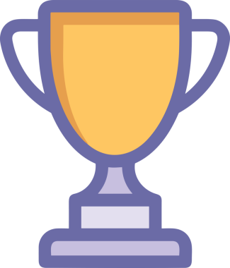 Kazanan ikon sembolü, ödül ödülünün renk tasarımı ile tasarımı ile tasvir edilmesi, modern grafik sanatları dijital tasarımı için mükemmel bir başarı ve zafer sembolü.