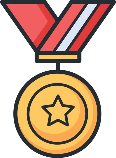 Kazanan ikon sembolü, ödül ödülünün renk tasarımı ile tasarımı ile tasvir edilmesi, modern grafik sanatları dijital tasarımı için mükemmel bir başarı ve zafer sembolü.