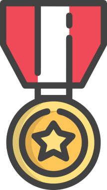 Kazanan ikon sembolü, ödül ödülünün renk tasarımı ile tasarımı ile tasvir edilmesi, modern grafik sanatları dijital tasarımı için mükemmel bir başarı ve zafer sembolü.