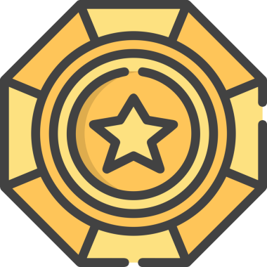 Kazanan ikon sembolü, ödül ödülünün renk tasarımı ile tasarımı ile tasvir edilmesi, modern grafik sanatları dijital tasarımı için mükemmel bir başarı ve zafer sembolü.