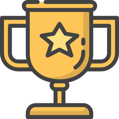 Kazanan ikon sembolü, ödül ödülünün renk tasarımı ile tasarımı ile tasvir edilmesi, modern grafik sanatları dijital tasarımı için mükemmel bir başarı ve zafer sembolü.