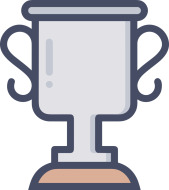 Kazanan ikon sembolü, ödül ödülünün renk tasarımı ile tasarımı ile tasvir edilmesi, modern grafik sanatları dijital tasarımı için mükemmel bir başarı ve zafer sembolü.