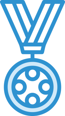 Kazanan ikon sembolü, ödül ödülünün renk tasarımı ile tasarımı ile tasvir edilmesi, modern grafik sanatları dijital tasarımı için mükemmel bir başarı ve zafer sembolü.