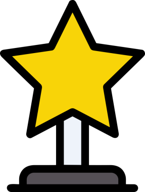 Kazanan ikon sembolü, ödül ödülünün renk tasarımı ile tasarımı ile tasvir edilmesi, modern grafik sanatları dijital tasarımı için mükemmel bir başarı ve zafer sembolü.