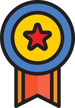 Kazanan ikon sembolü, ödül ödülünün renk tasarımı ile tasarımı ile tasvir edilmesi, modern grafik sanatları dijital tasarımı için mükemmel bir başarı ve zafer sembolü.