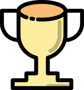 Kazanan ikon sembolü, ödül ödülünün renk tasarımı ile tasarımı ile tasvir edilmesi, modern grafik sanatları dijital tasarımı için mükemmel bir başarı ve zafer sembolü.