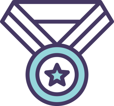 Kazanan ikon sembolü, ödül ödülünün renk tasarımı ile tasarımı ile tasvir edilmesi, modern grafik sanatları dijital tasarımı için mükemmel bir başarı ve zafer sembolü.