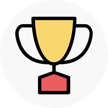 Kazanan ikon sembolü, ödül ödülünün renk tasarımı ile tasarımı ile tasvir edilmesi, modern grafik sanatları dijital tasarımı için mükemmel bir başarı ve zafer sembolü.