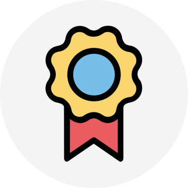 Kazanan ikon sembolü, ödül ödülünün renk tasarımı ile tasarımı ile tasvir edilmesi, modern grafik sanatları dijital tasarımı için mükemmel bir başarı ve zafer sembolü.