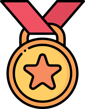 Kazanan ikon sembolü, ödül ödülünün renk tasarımı ile tasarımı ile tasvir edilmesi, modern grafik sanatları dijital tasarımı için mükemmel bir başarı ve zafer sembolü.