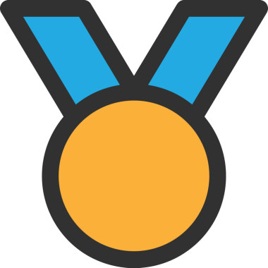 Kazanan ikon sembolü, ödül ödülünün renk tasarımı ile tasarımı ile tasvir edilmesi, modern grafik sanatları dijital tasarımı için mükemmel bir başarı ve zafer sembolü.