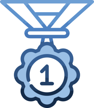 Kazanan ikon sembolü, ödül ödülünün renk tasarımı ile tasarımı ile tasvir edilmesi, modern grafik sanatları dijital tasarımı için mükemmel bir başarı ve zafer sembolü.