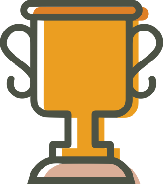 Kazanan ikon sembolü, ödül ödülünün renk tasarımı ile tasarımı ile tasvir edilmesi, modern grafik sanatları dijital tasarımı için mükemmel bir başarı ve zafer sembolü.