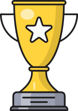 Kazanan ikon sembolü, ödül ödülünün renk tasarımı ile tasarımı ile tasvir edilmesi, modern grafik sanatları dijital tasarımı için mükemmel bir başarı ve zafer sembolü.