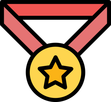 Kazanan ikon sembolü, ödül ödülünün renk tasarımı ile tasarımı ile tasvir edilmesi, modern grafik sanatları dijital tasarımı için mükemmel bir başarı ve zafer sembolü.