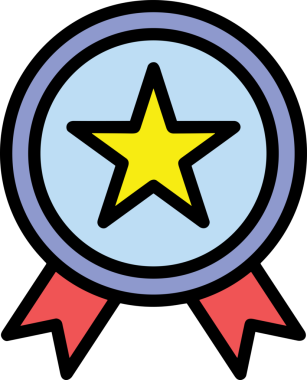 Kazanan ikon sembolü, ödül ödülünün renk tasarımı ile tasarımı ile tasvir edilmesi, modern grafik sanatları dijital tasarımı için mükemmel bir başarı ve zafer sembolü.