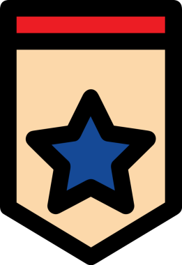 Kazanan ikon sembolü, ödül ödülünün renk tasarımı ile tasarımı ile tasvir edilmesi, modern grafik sanatları dijital tasarımı için mükemmel bir başarı ve zafer sembolü.