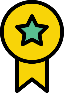 Kazanan ikon sembolü, ödül ödülünün renk tasarımı ile tasarımı ile tasvir edilmesi, modern grafik sanatları dijital tasarımı için mükemmel bir başarı ve zafer sembolü.