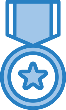 Kazanan ikon sembolü, ödül ödülünün renk tasarımı ile tasarımı ile tasvir edilmesi, modern grafik sanatları dijital tasarımı için mükemmel bir başarı ve zafer sembolü.