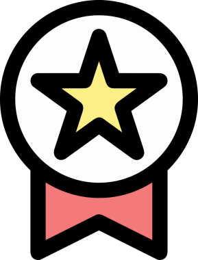 Kazanan ikon sembolü, ödül ödülünün renk tasarımı ile tasarımı ile tasvir edilmesi, modern grafik sanatları dijital tasarımı için mükemmel bir başarı ve zafer sembolü.