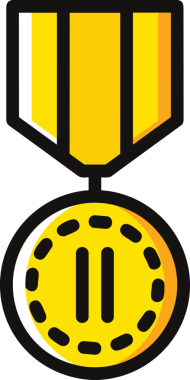 Kazanan ikon sembolü, ödül ödülünün renk tasarımı ile tasarımı ile tasvir edilmesi, modern grafik sanatları dijital tasarımı için mükemmel bir başarı ve zafer sembolü.