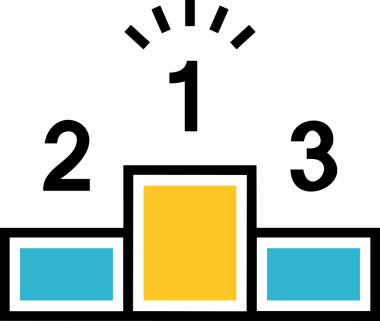 Kazanan ikon sembolü, ödül ödülünün renk tasarımı ile tasarımı ile tasvir edilmesi, modern grafik sanatları dijital tasarımı için mükemmel bir başarı ve zafer sembolü.