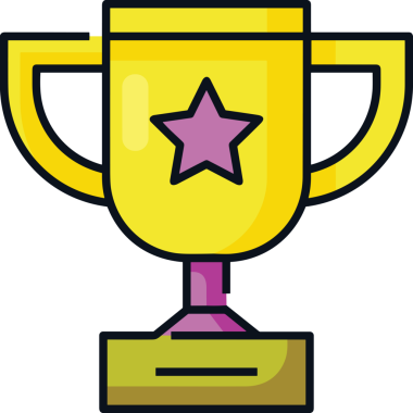 Kazanan ikon sembolü, ödül ödülünün renk tasarımı ile tasarımı ile tasvir edilmesi, modern grafik sanatları dijital tasarımı için mükemmel bir başarı ve zafer sembolü.