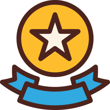 Kazanan ikon sembolü, ödül ödülünün renk tasarımı ile tasarımı ile tasvir edilmesi, modern grafik sanatları dijital tasarımı için mükemmel bir başarı ve zafer sembolü.