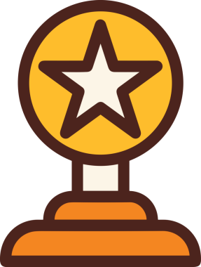 Kazanan ikon sembolü, ödül ödülünün renk tasarımı ile tasarımı ile tasvir edilmesi, modern grafik sanatları dijital tasarımı için mükemmel bir başarı ve zafer sembolü.