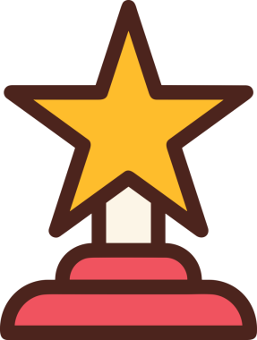 Kazanan ikon sembolü, ödül ödülünün renk tasarımı ile tasarımı ile tasvir edilmesi, modern grafik sanatları dijital tasarımı için mükemmel bir başarı ve zafer sembolü.