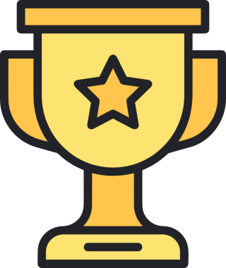 Kazanan ikon sembolü, ödül ödülünün renk tasarımı ile tasarımı ile tasvir edilmesi, modern grafik sanatları dijital tasarımı için mükemmel bir başarı ve zafer sembolü.