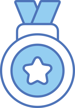 Kazanan ikon sembolü, ödül ödülünün renk tasarımı ile tasarımı ile tasvir edilmesi, modern grafik sanatları dijital tasarımı için mükemmel bir başarı ve zafer sembolü.