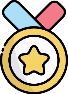 Kazanan ikon sembolü, ödül ödülünün renk tasarımı ile tasarımı ile tasvir edilmesi, modern grafik sanatları dijital tasarımı için mükemmel bir başarı ve zafer sembolü.