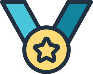 Kazanan ikon sembolü, ödül ödülünün renk tasarımı ile tasarımı ile tasvir edilmesi, modern grafik sanatları dijital tasarımı için mükemmel bir başarı ve zafer sembolü.