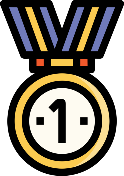 Kazanan ikon sembolü, ödül ödülünün renk tasarımı ile tasarımı ile tasvir edilmesi, modern grafik sanatları dijital tasarımı için mükemmel bir başarı ve zafer sembolü.