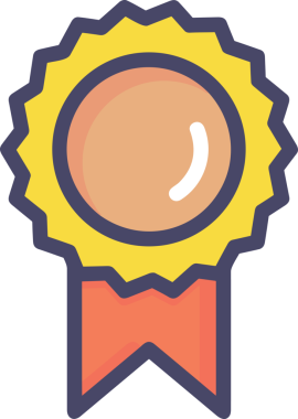 Kazanan ikon sembolü, ödül ödülünün renk tasarımı ile tasarımı ile tasvir edilmesi, modern grafik sanatları dijital tasarımı için mükemmel bir başarı ve zafer sembolü.