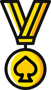 Kazanan ikon sembolü, ödül ödülünün renk tasarımı ile tasarımı ile tasvir edilmesi, modern grafik sanatları dijital tasarımı için mükemmel bir başarı ve zafer sembolü.