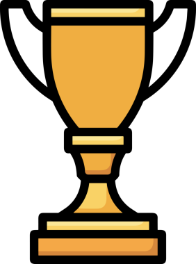 Kazanan ikon sembolü, ödül ödülünün renk tasarımı ile tasarımı ile tasvir edilmesi, modern grafik sanatları dijital tasarımı için mükemmel bir başarı ve zafer sembolü.