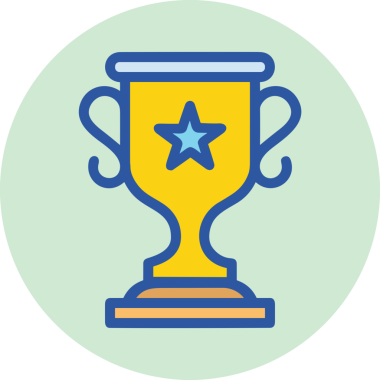 Kazanan ikon sembolü, ödül ödülünün renk tasarımı ile tasarımı ile tasvir edilmesi, modern grafik sanatları dijital tasarımı için mükemmel bir başarı ve zafer sembolü.