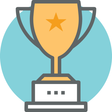 Kazanan ikon sembolü, ödül ödülünün renk tasarımı ile tasarımı ile tasvir edilmesi, modern grafik sanatları dijital tasarımı için mükemmel bir başarı ve zafer sembolü.