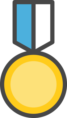 Kazanan ikon sembolü, ödül ödülünün renk tasarımı ile tasarımı ile tasvir edilmesi, modern grafik sanatları dijital tasarımı için mükemmel bir başarı ve zafer sembolü.