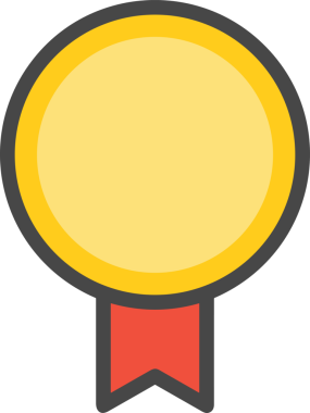 Kazanan ikon sembolü, ödül ödülünün renk tasarımı ile tasarımı ile tasvir edilmesi, modern grafik sanatları dijital tasarımı için mükemmel bir başarı ve zafer sembolü.