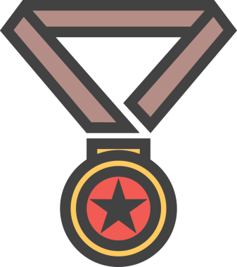 Kazanan ikon sembolü, ödül ödülünün renk tasarımı ile tasarımı ile tasvir edilmesi, modern grafik sanatları dijital tasarımı için mükemmel bir başarı ve zafer sembolü.